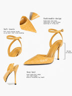 Classic Pointed Toe Ankle Strap Stilettos - Formal Event Heels
