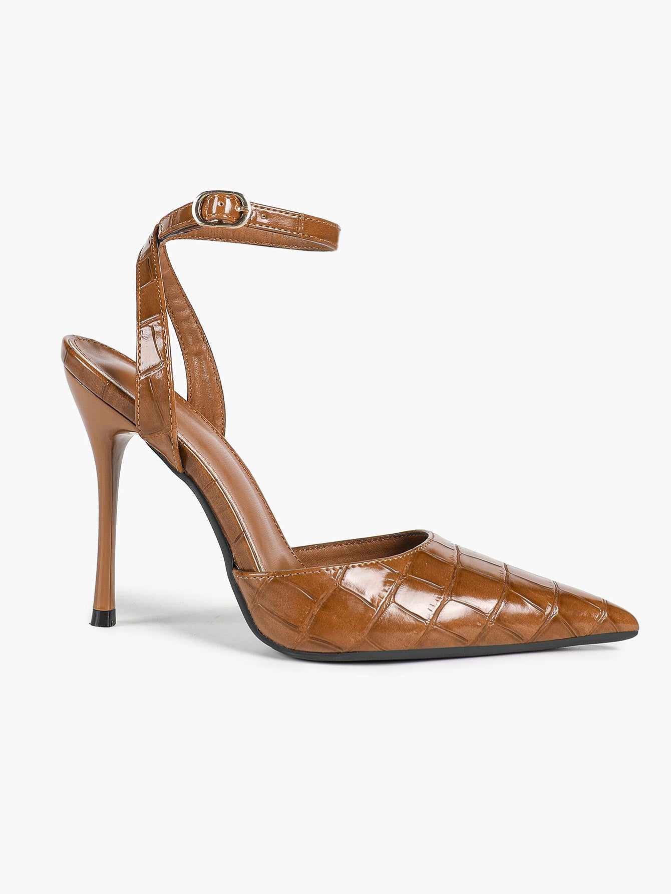 Classic Pointed Toe Ankle Strap Stilettos - Formal Event Heels