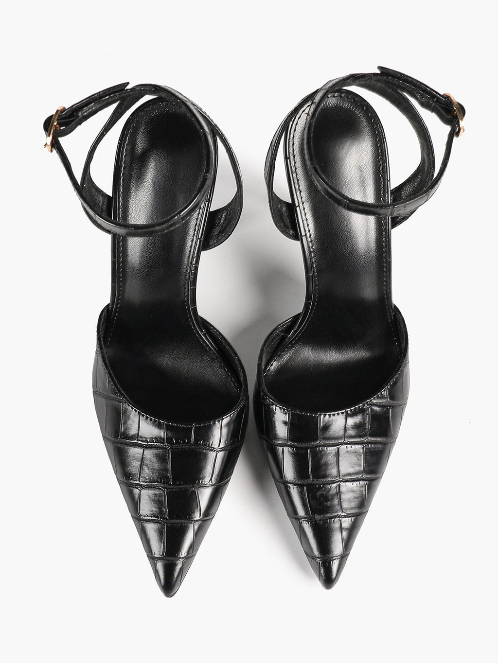 Classic Pointed Toe Ankle Strap Stilettos - Formal Event Heels