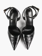 Classic Pointed Toe Ankle Strap Stilettos - Formal Event Heels