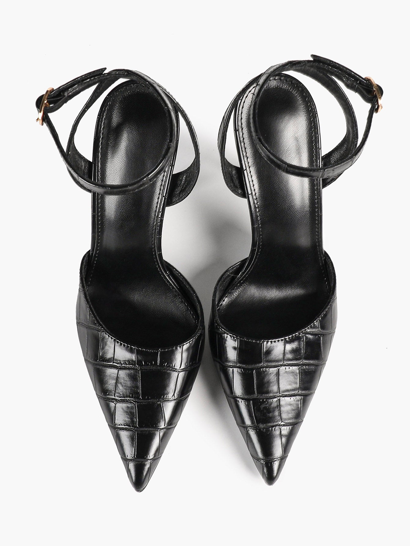 Classic Pointed Toe Ankle Strap Stilettos - Formal Event Heels
