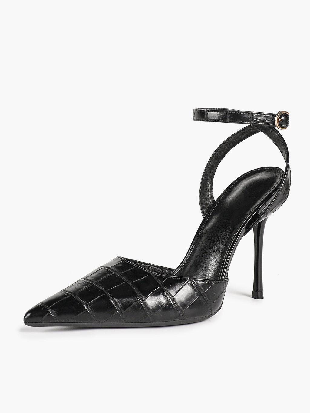 Classic Pointed Toe Ankle Strap Stilettos - Formal Event Heels