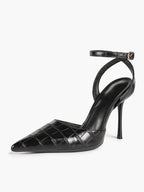 Classic Pointed Toe Ankle Strap Stilettos - Formal Event Heels