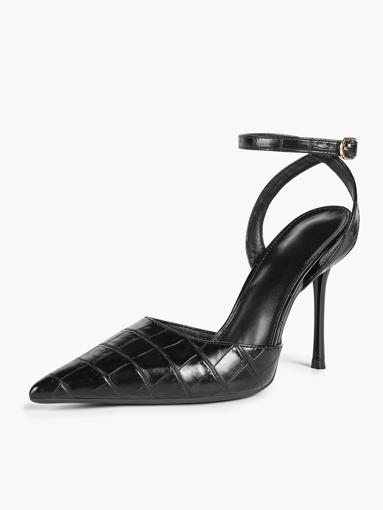 Classic Pointed Toe Ankle Strap Stilettos - Formal Event Heels