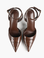 Classic Pointed Toe Ankle Strap Stilettos - Formal Event Heels