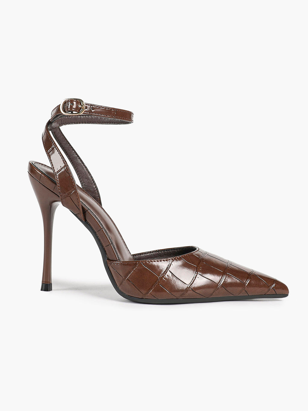 Classic Pointed Toe Ankle Strap Stilettos - Formal Event Heels