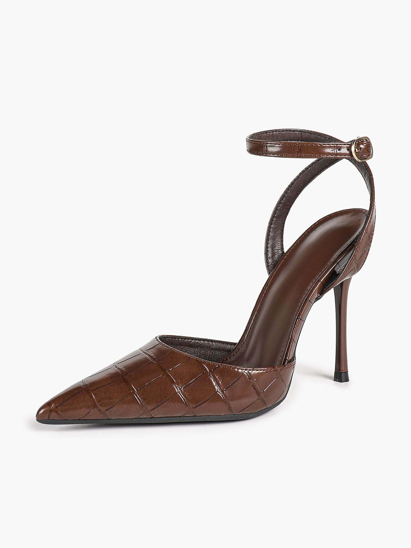 Classic Pointed Toe Ankle Strap Stilettos - Formal Event Heels