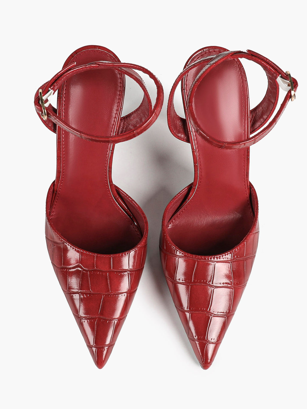 Classic Pointed Toe Ankle Strap Stilettos - Formal Event Heels