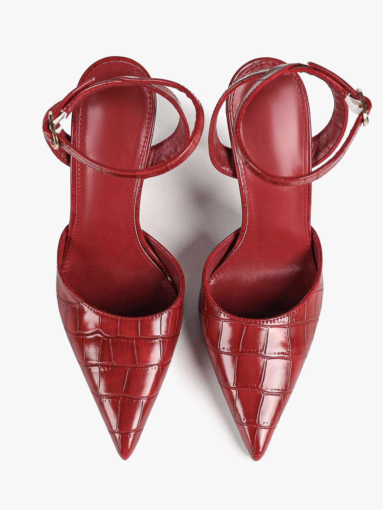Classic Pointed Toe Ankle Strap Stilettos - Formal Event Heels