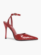 Classic Pointed Toe Ankle Strap Stilettos - Formal Event Heels