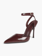 Classic Pointed Toe Ankle Strap Stilettos - Formal Event Heels