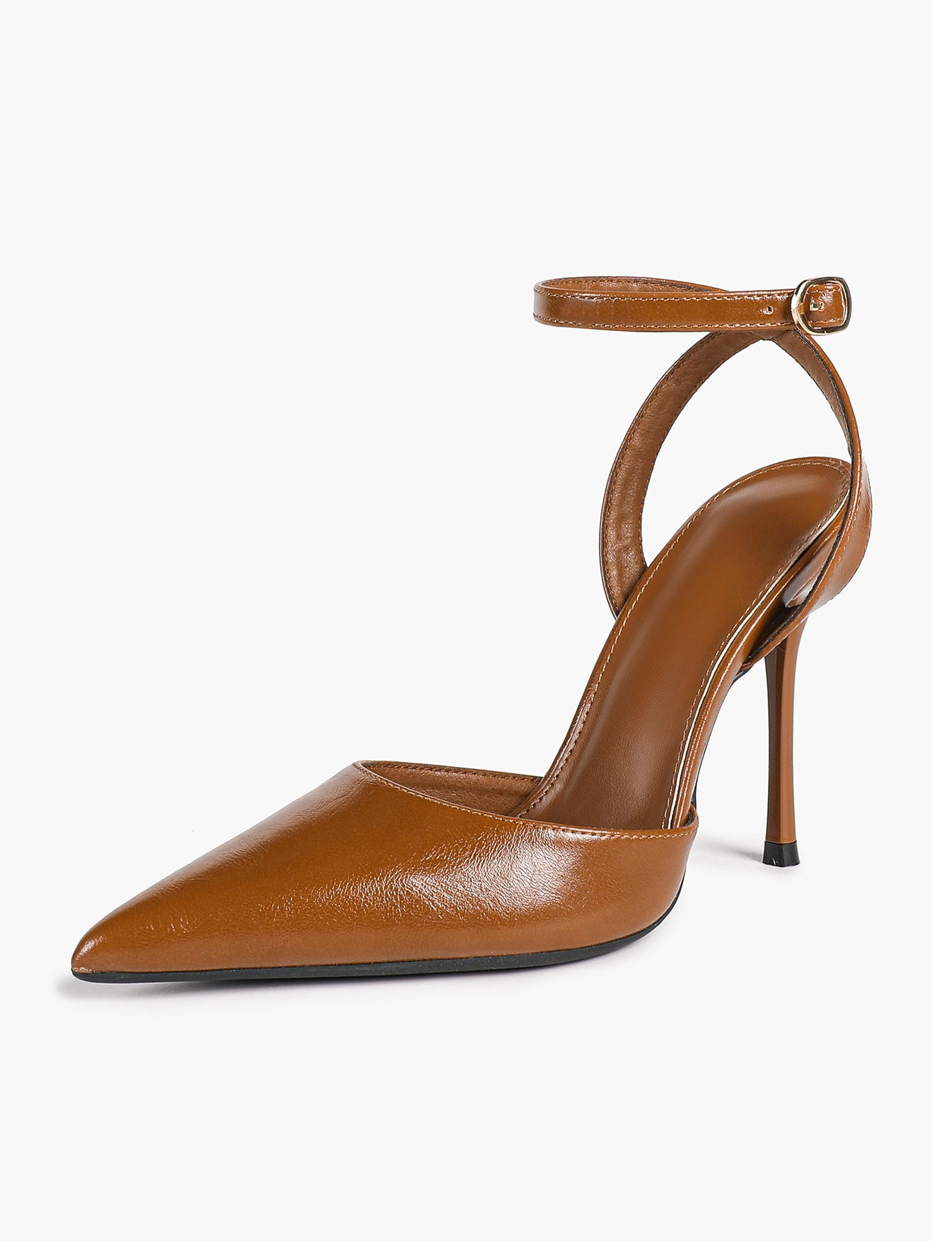 Classic Pointed Toe Ankle Strap Stilettos - Formal Event Heels