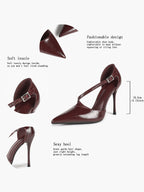 Women's Pointed Toe Patent D'Orsay Pumps Heels Party Casual Shoes