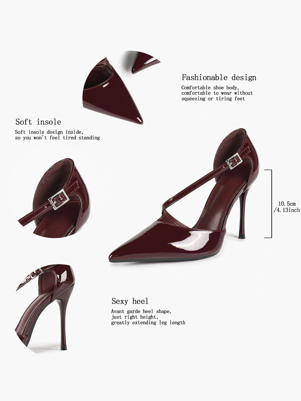 Women's Pointed Toe Patent D'Orsay Pumps Heels Party Casual Shoes