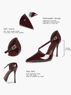 Women's Pointed Toe Patent D'Orsay Pumps Heels Party Casual Shoes
