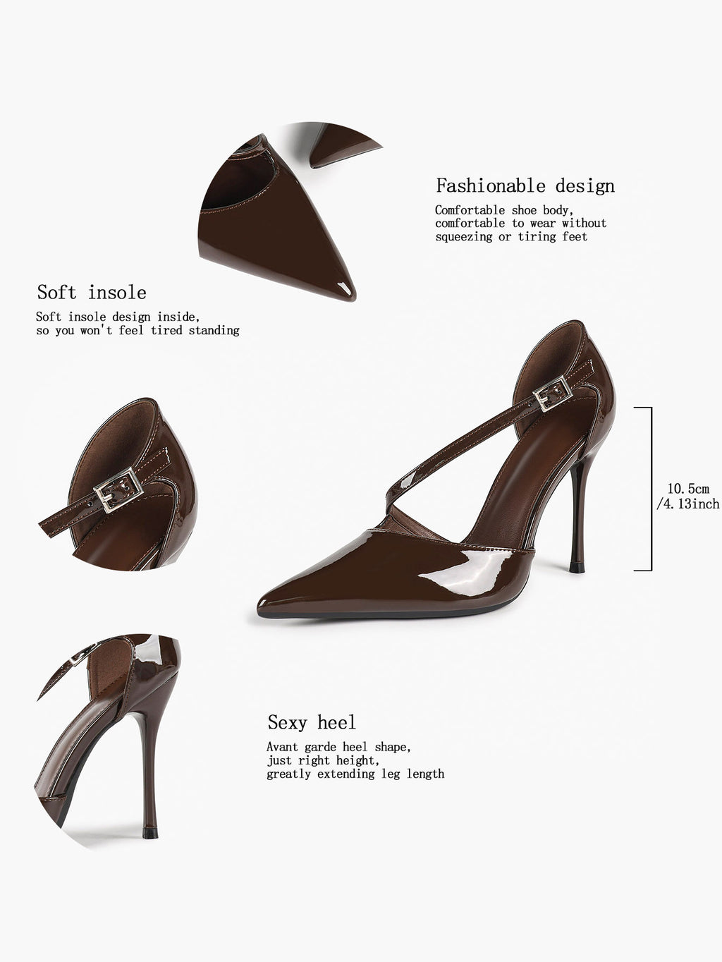 Women's Pointed Toe Patent D'Orsay Pumps Heels Party Casual Shoes