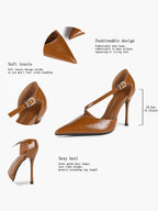 Women's Pointed Toe Patent D'Orsay Pumps Heels Party Casual Shoes