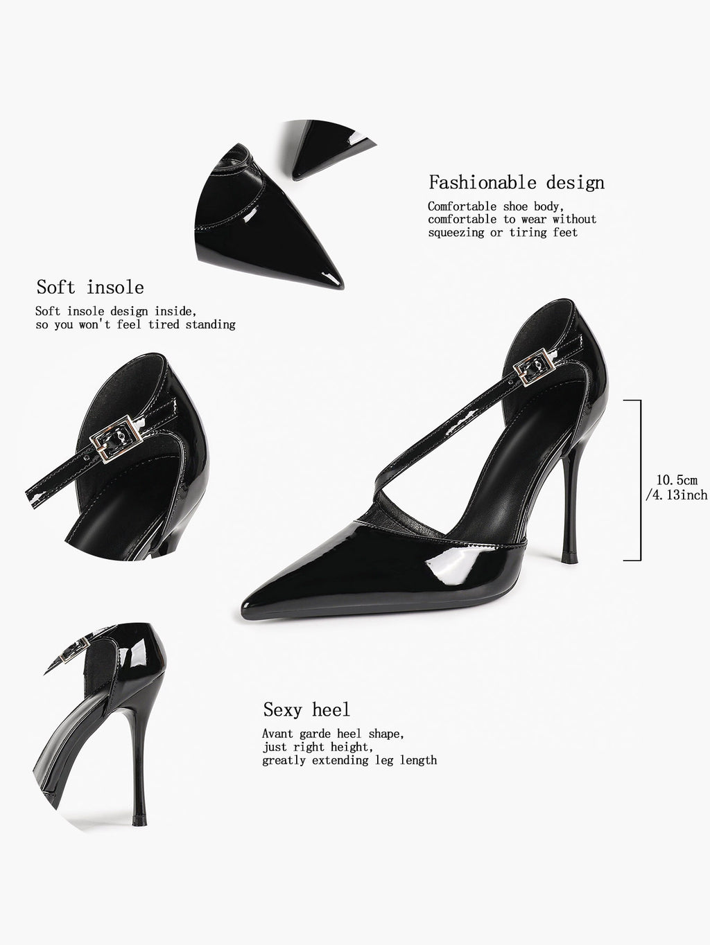 Women's Pointed Toe Patent D'Orsay Pumps Heels Party Casual Shoes