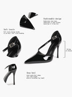 Women's Pointed Toe Patent D'Orsay Pumps Heels Party Casual Shoes