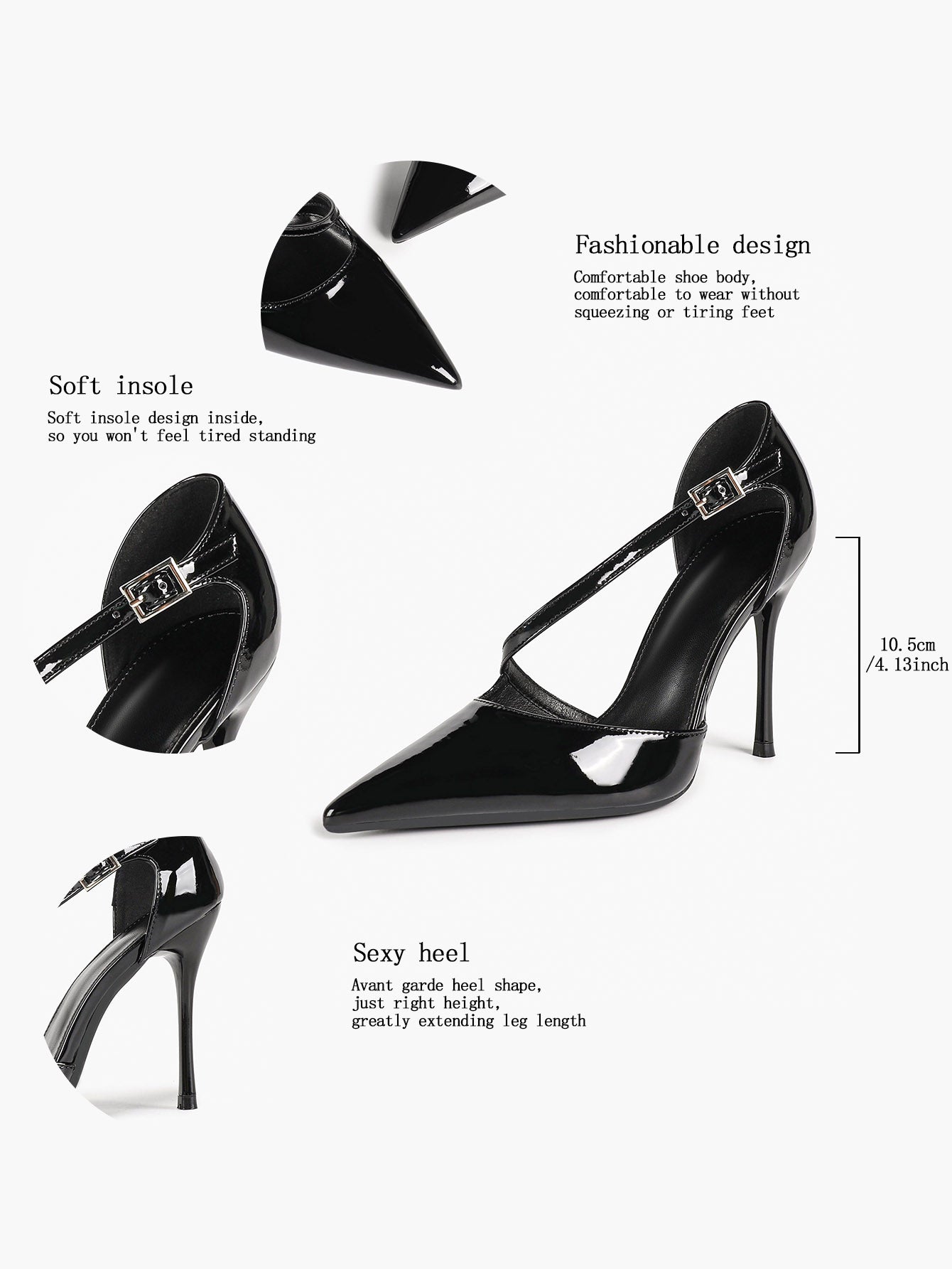 Women's Pointed Toe Patent D'Orsay Pumps Heels Party Casual Shoes