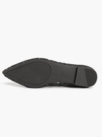 Black Mesh Ballet Flats Lace Pointed Toe Slip On Work Shoes Casual Outfits
