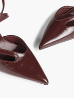 Crisscross Ankle Strap Stiletto Heels Pointed Toe Cutout Pumps Prom Party Evening