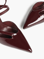 Crisscross Ankle Strap Stiletto Heels Pointed Toe Cutout Pumps Prom Party Evening