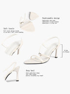 Brown Strappy Slingback Sandals Open Toe Block Heel Adjustable Buckle Casual Daily Wear