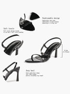 Brown Strappy Slingback Sandals Open Toe Block Heel Adjustable Buckle Casual Daily Wear