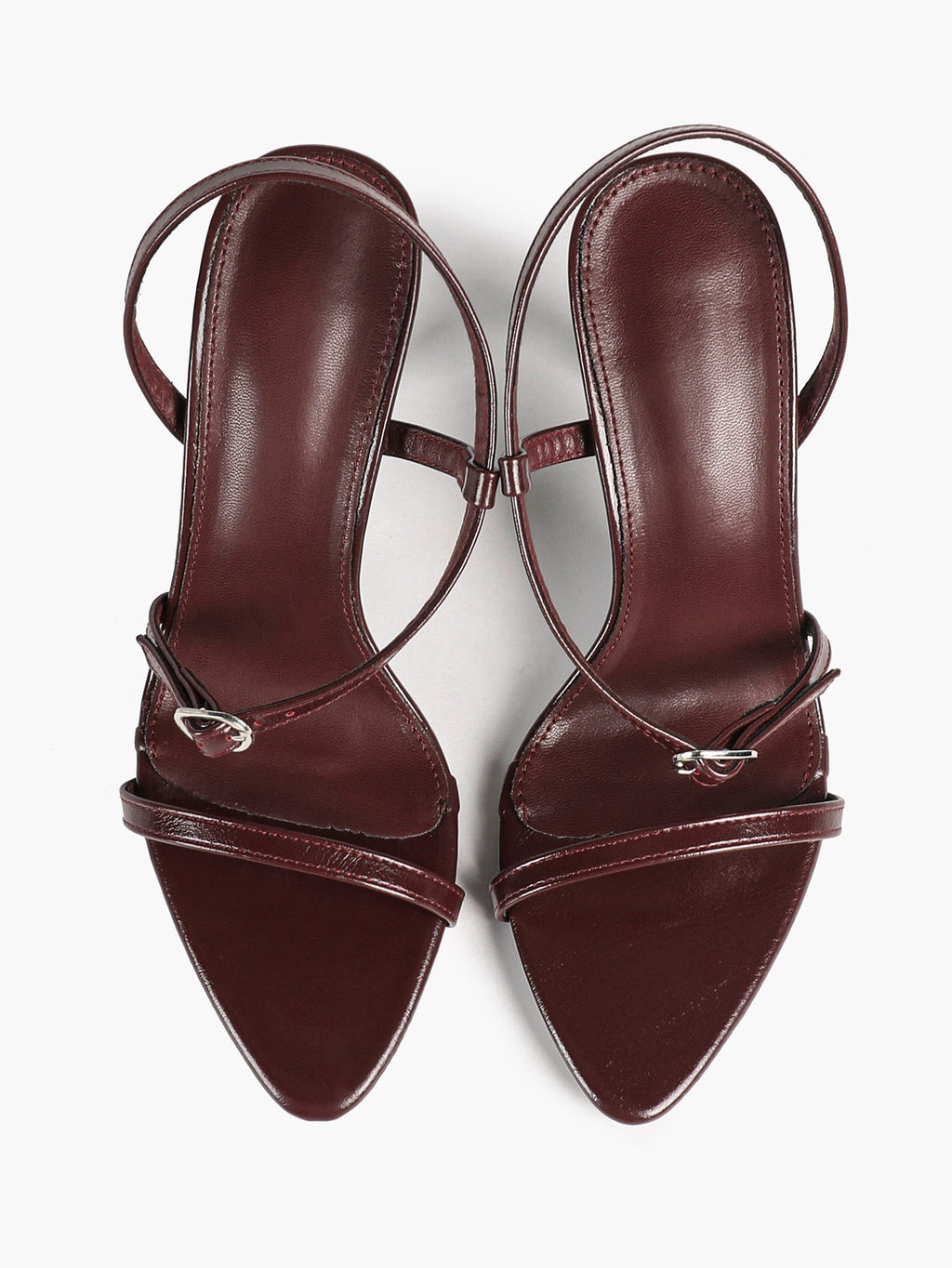 Brown Strappy Slingback Sandals Open Toe Block Heel Adjustable Buckle Casual Daily Wear