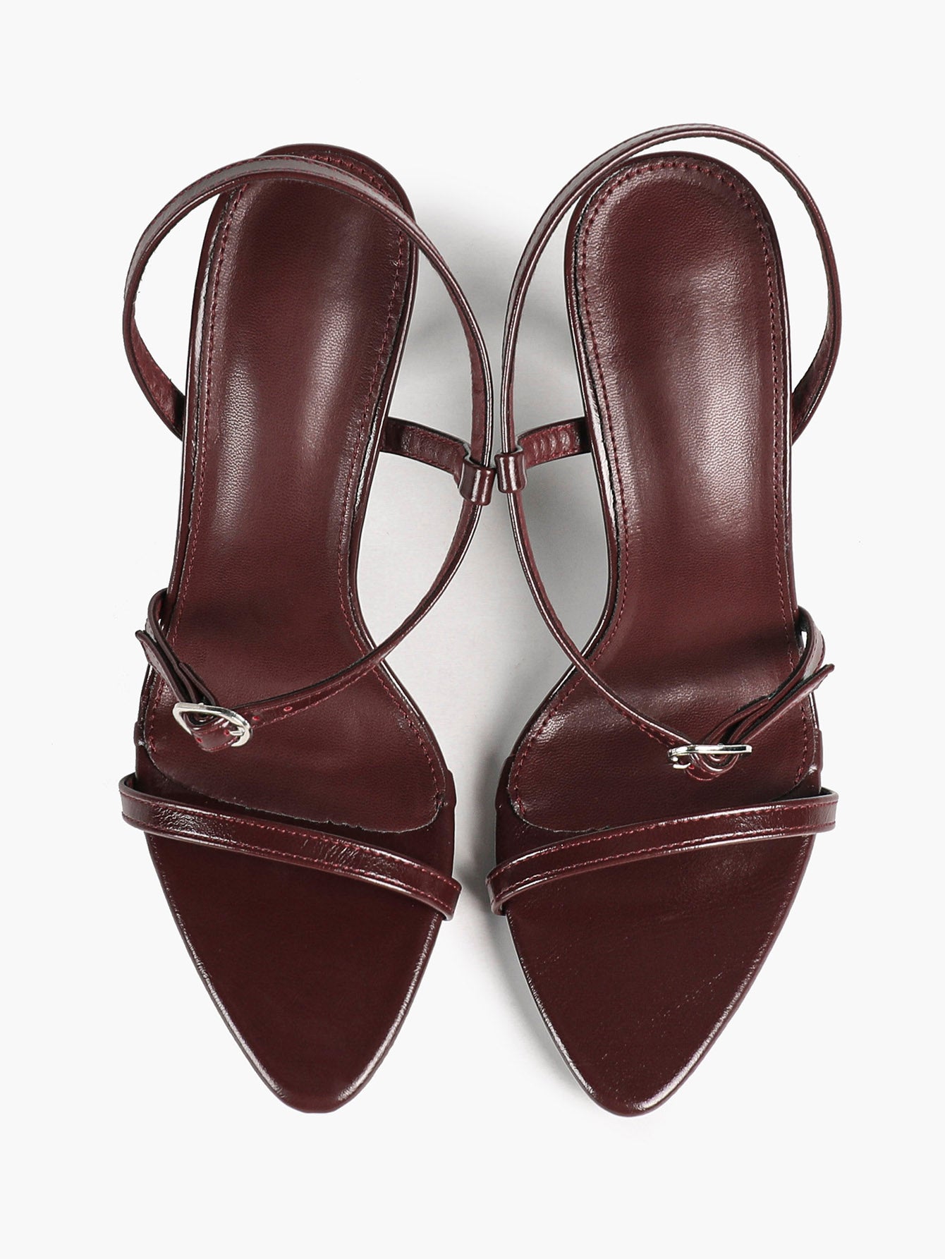 Brown Strappy Slingback Sandals Open Toe Block Heel Adjustable Buckle Casual Daily Wear