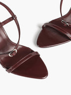 Brown Strappy Slingback Sandals Open Toe Block Heel Adjustable Buckle Casual Daily Wear