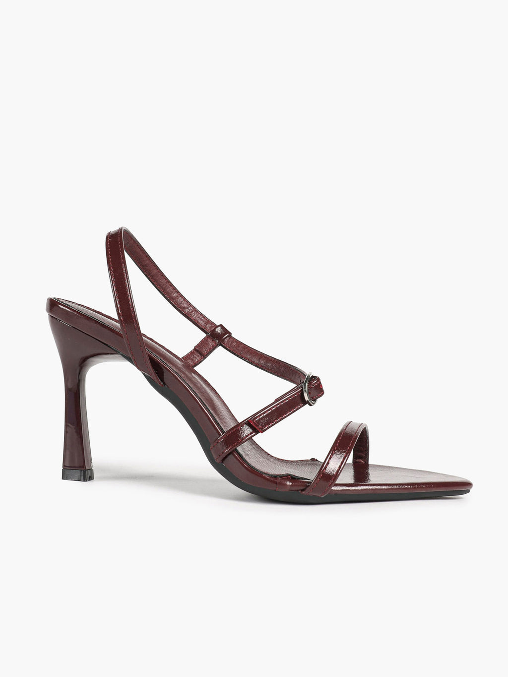 Brown Strappy Slingback Sandals Open Toe Block Heel Adjustable Buckle Casual Daily Wear