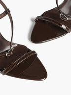Brown Strappy Slingback Sandals Open Toe Block Heel Adjustable Buckle Casual Daily Wear