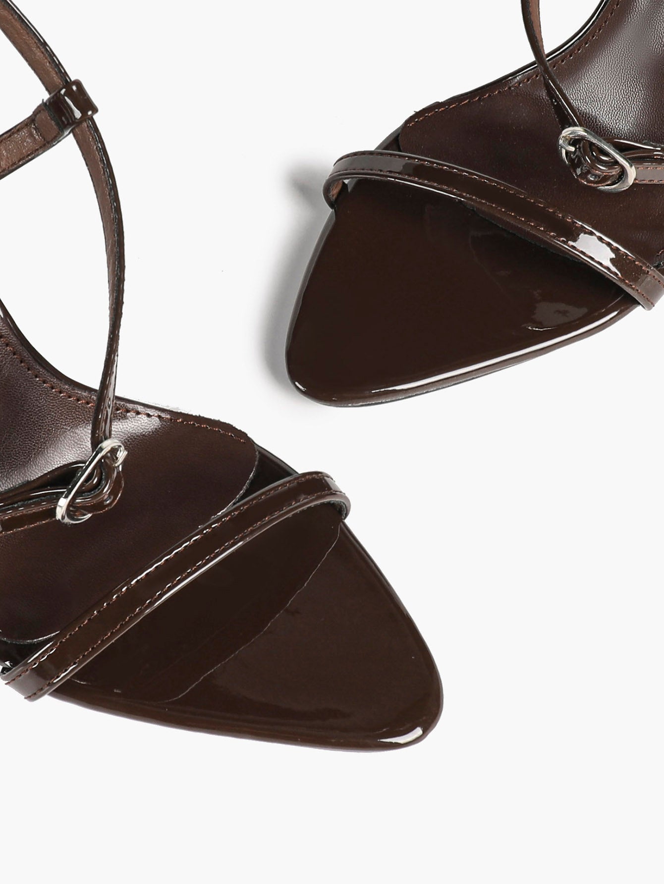 Brown Strappy Slingback Sandals Open Toe Block Heel Adjustable Buckle Casual Daily Wear