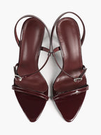 Brown Strappy Slingback Sandals Open Toe Block Heel Adjustable Buckle Casual Daily Wear