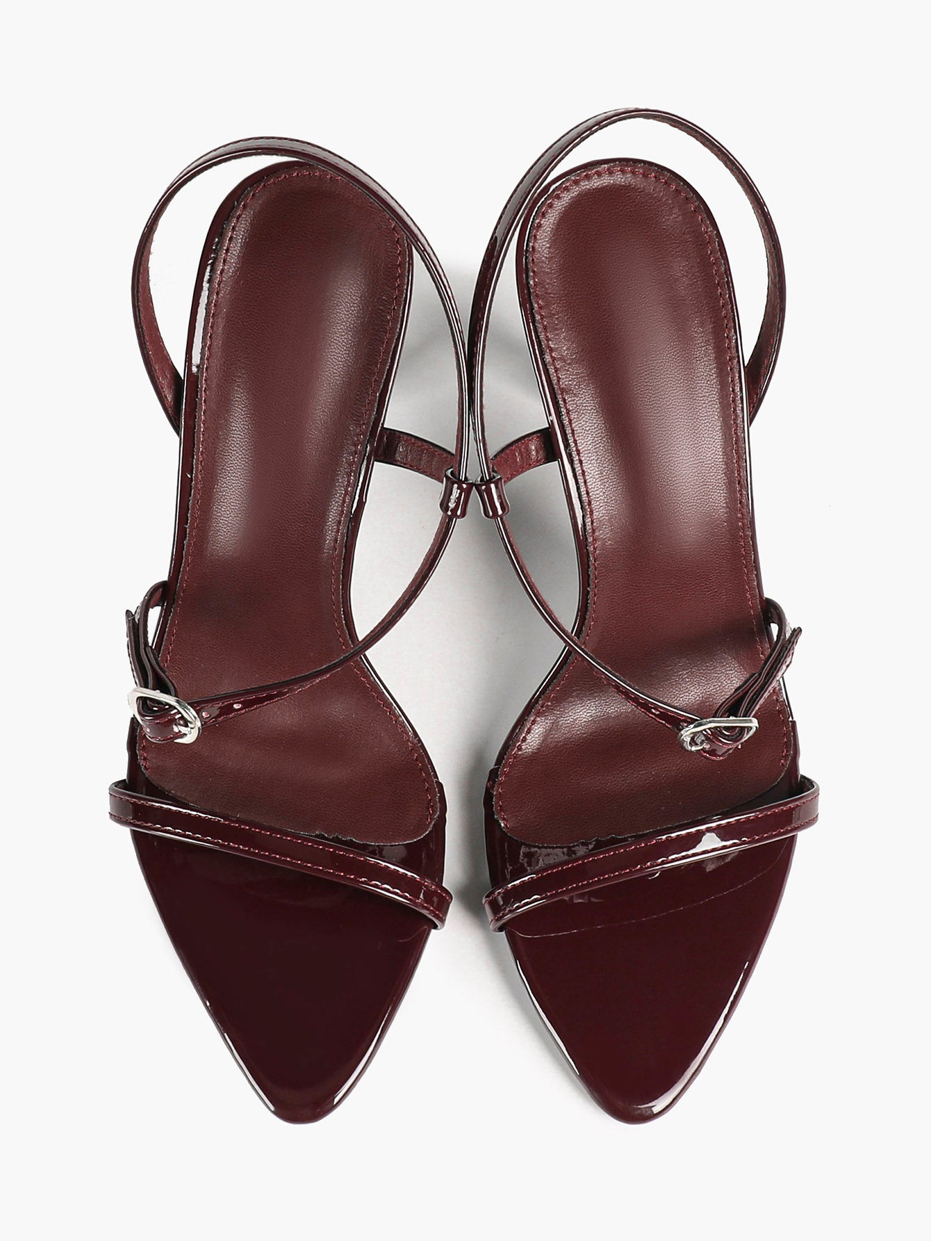 Brown Strappy Slingback Sandals Open Toe Block Heel Adjustable Buckle Casual Daily Wear