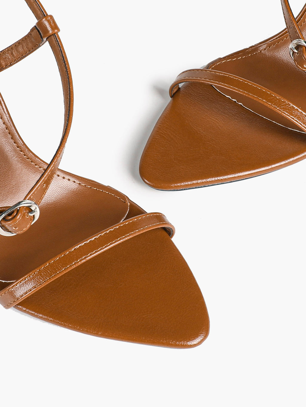 Brown Strappy Slingback Sandals Open Toe Block Heel Adjustable Buckle Casual Daily Wear