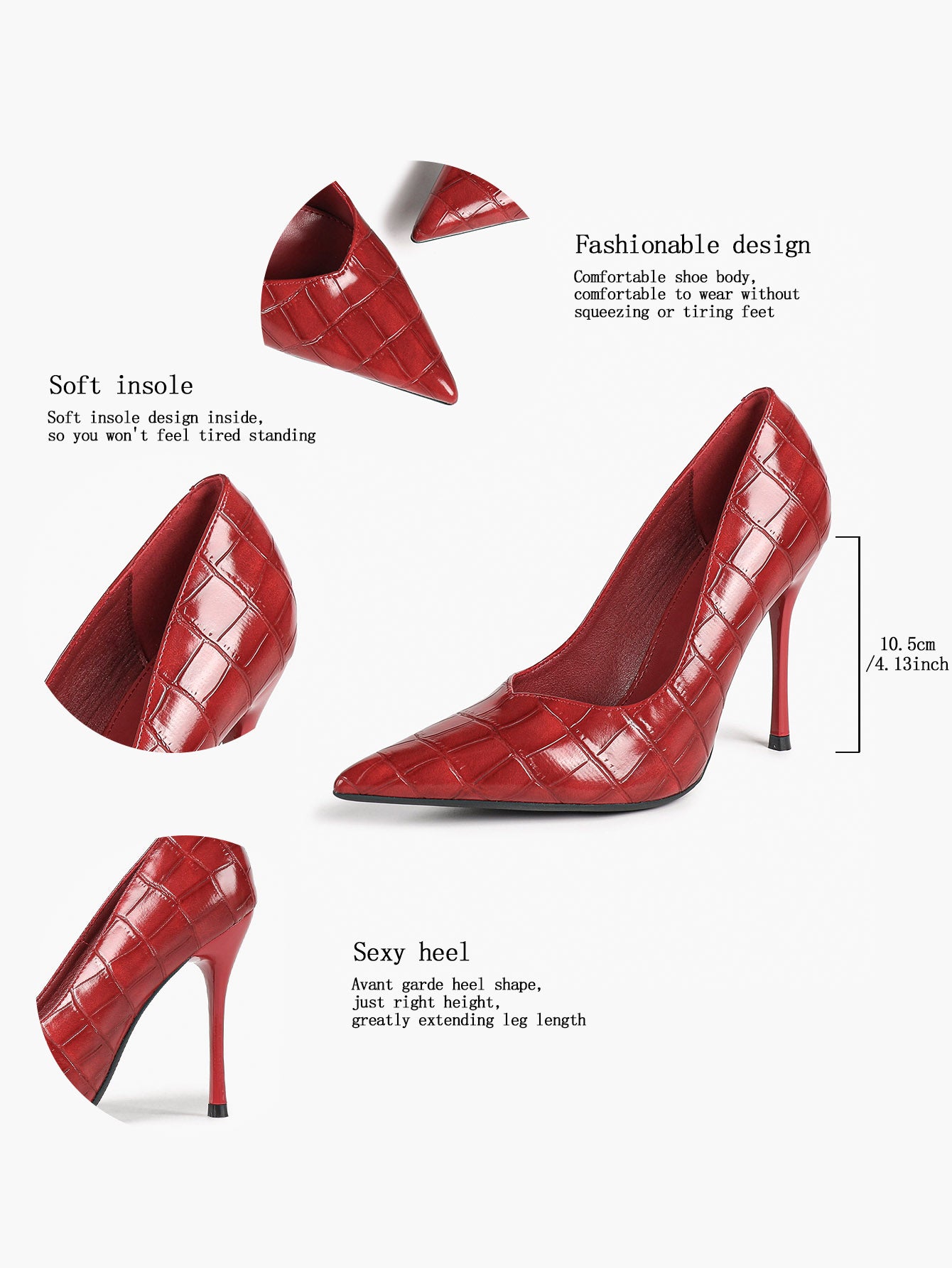 Pointed Toe Stiletto Heels Classic Formal Pumps for Business Office Daily Work
