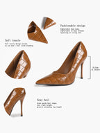 Pointed Toe Stiletto Heels Classic Formal Pumps for Business Office Daily Work