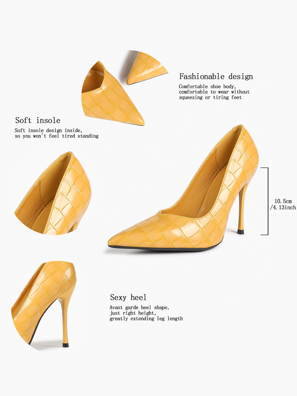Pointed Toe Stiletto Heels Classic Formal Pumps for Business Office Daily Work