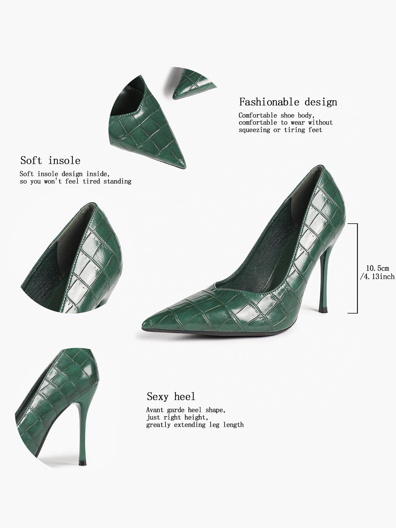 Pointed Toe Stiletto Heels Classic Formal Pumps for Business Office Daily Work