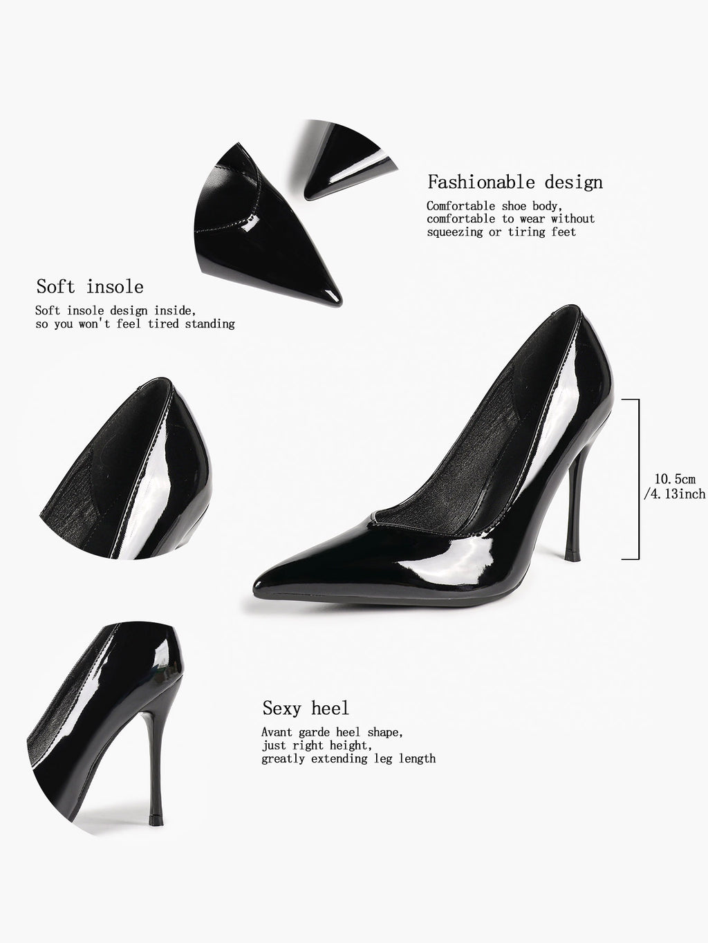 Pointed Toe Stiletto Heels Classic Formal Pumps for Business Office Daily Work