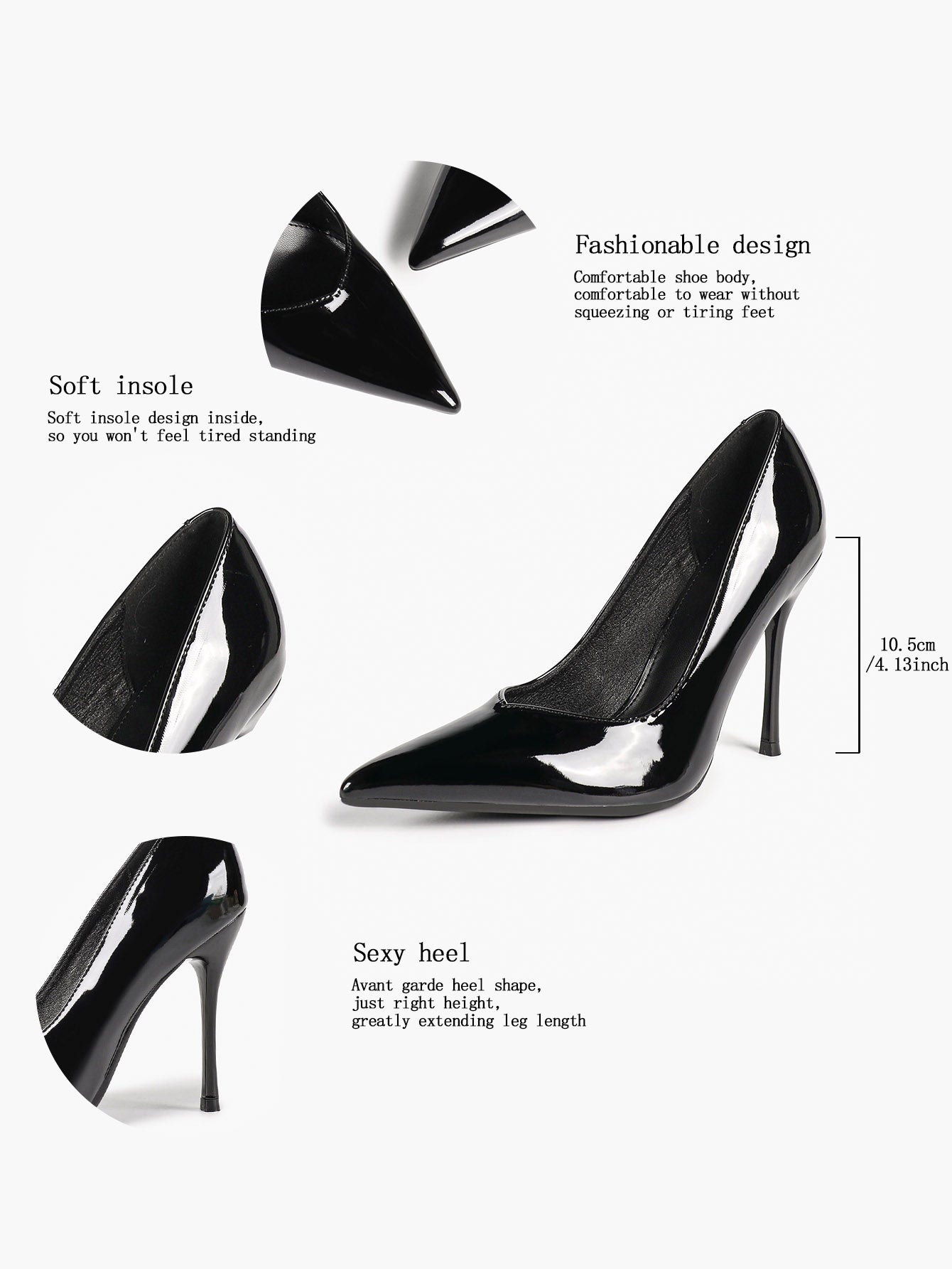 Pointed Toe Stiletto Heels Classic Formal Pumps for Business Office Daily Work