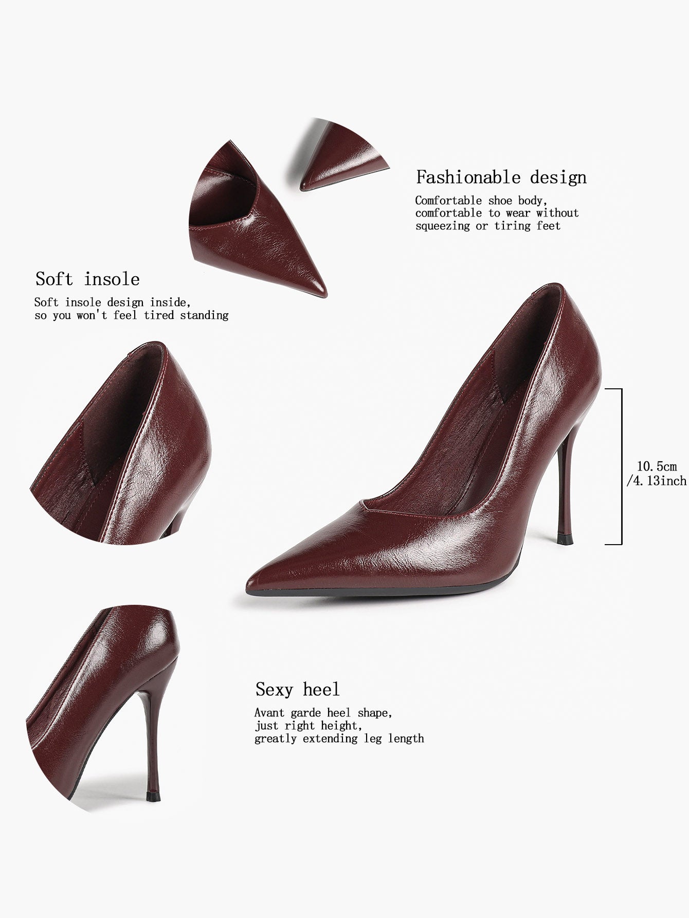 Pointed Toe Stiletto Heels Classic Formal Pumps for Business Office Daily Work