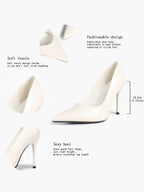 Pointed Toe Stiletto Heels Classic Formal Pumps for Business Office Daily Work