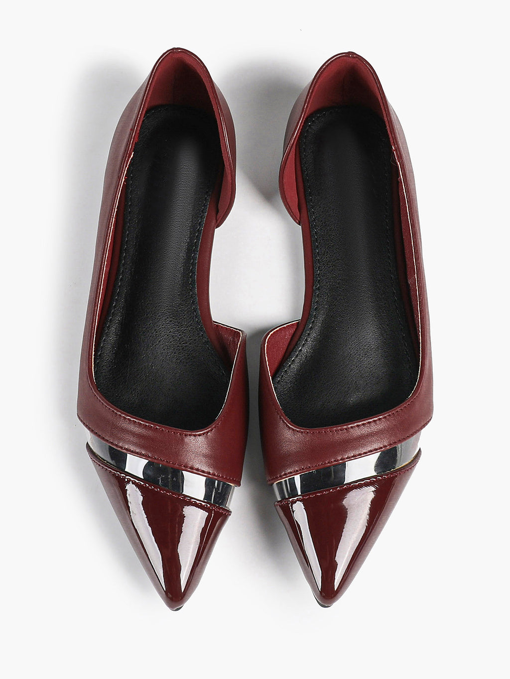 Pointed Toe Flats D'Orsay Style Casual Office Shoes