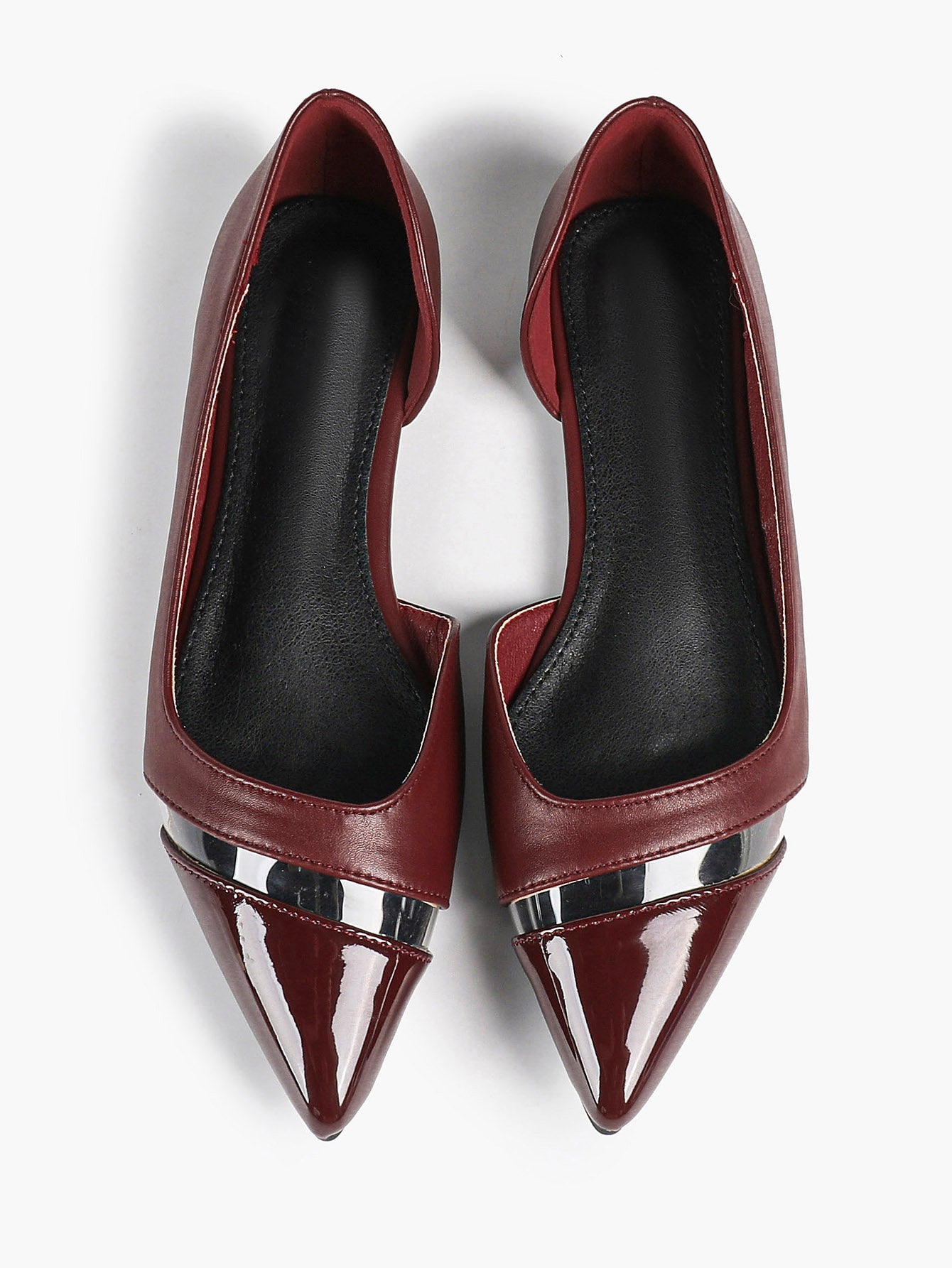 Pointed Toe Flats D'Orsay Style Casual Office Shoes