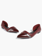 Pointed Toe Flats D'Orsay Style Casual Office Shoes