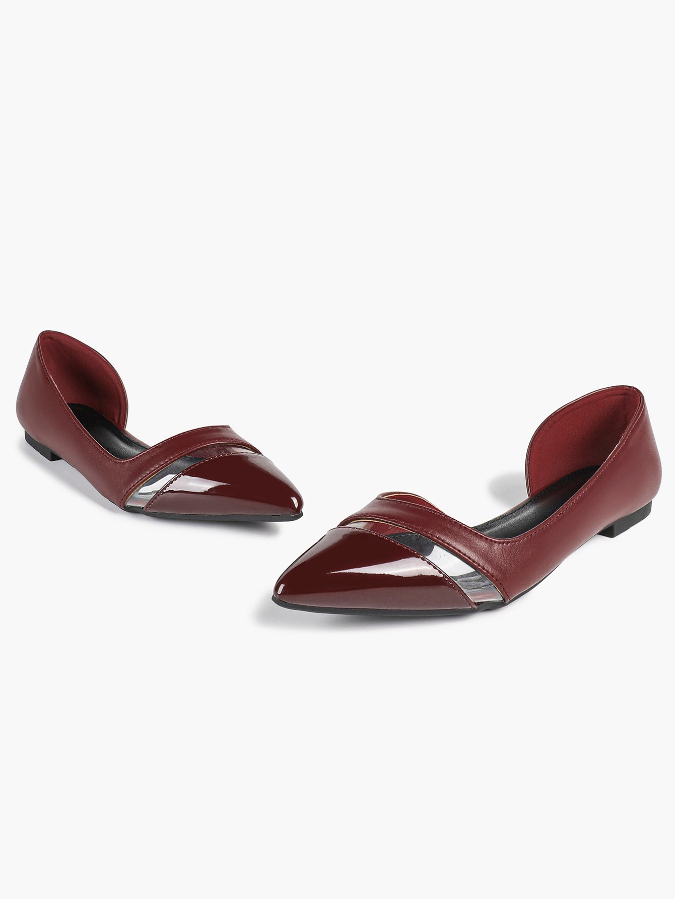 Pointed Toe Flats D'Orsay Style Casual Office Shoes